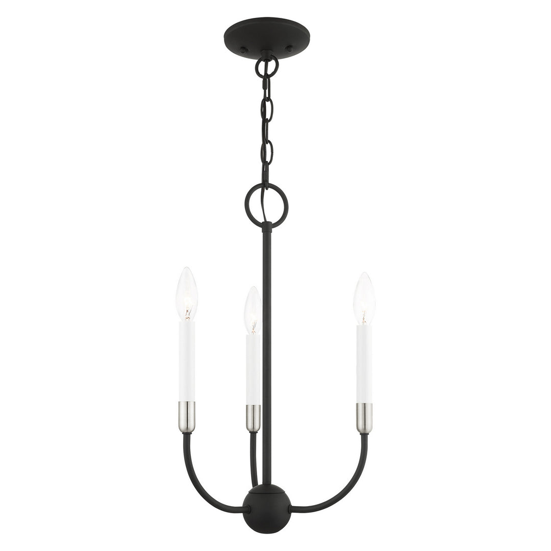 Livex Clairmont 46063-04 Chandelier Light - Black with Brushed Nickel Accents