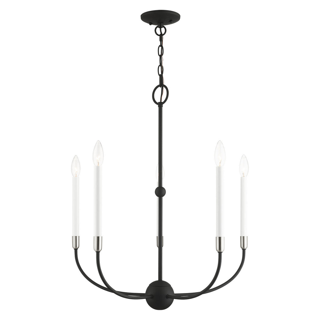 Livex Clairmont 46065-04 Chandelier Light - Black with Brushed Nickel Accents