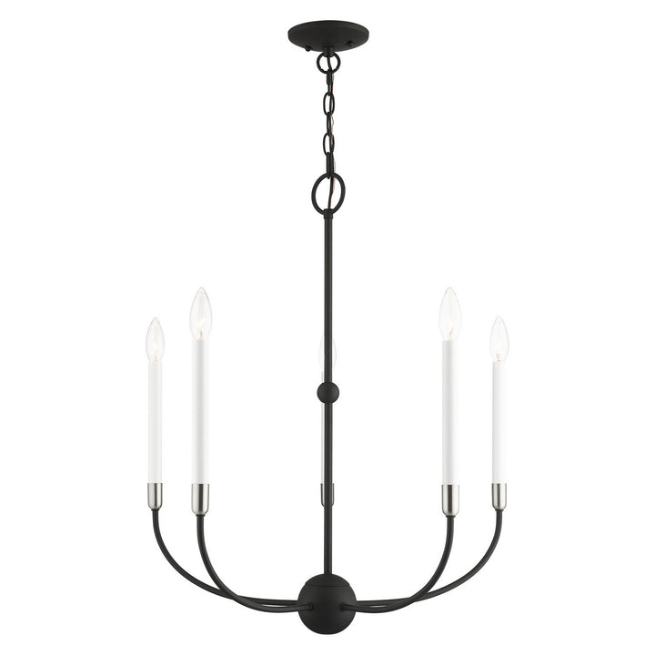 Livex Clairmont 46065-04 Chandelier Light - Black with Brushed Nickel Accents