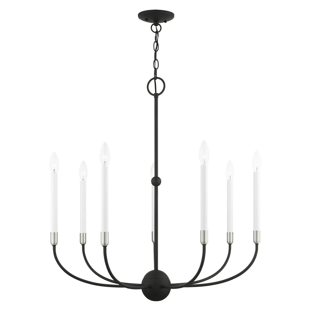 Livex Clairmont 46067-04 Chandelier Light - Black w/ Brushed Nickels
