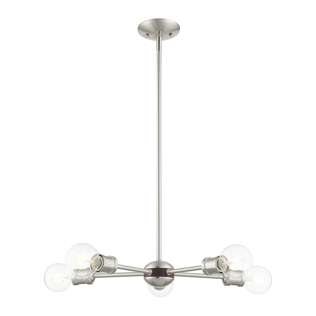 Livex Lansdale 46135-91 Pendant Light - Brushed Nickel w/ Bronzes