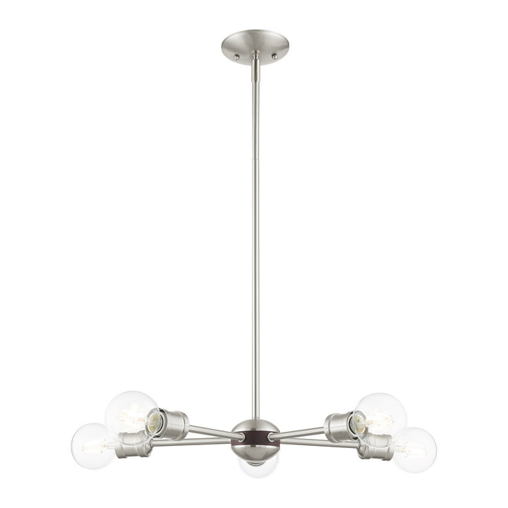 Livex Lansdale 46135-91 Pendant Light - Brushed Nickel w/ Bronzes