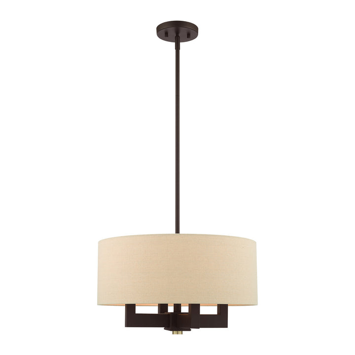 Livex Cresthaven 46164-07 Chandelier Light - Bronze with Antique Brass