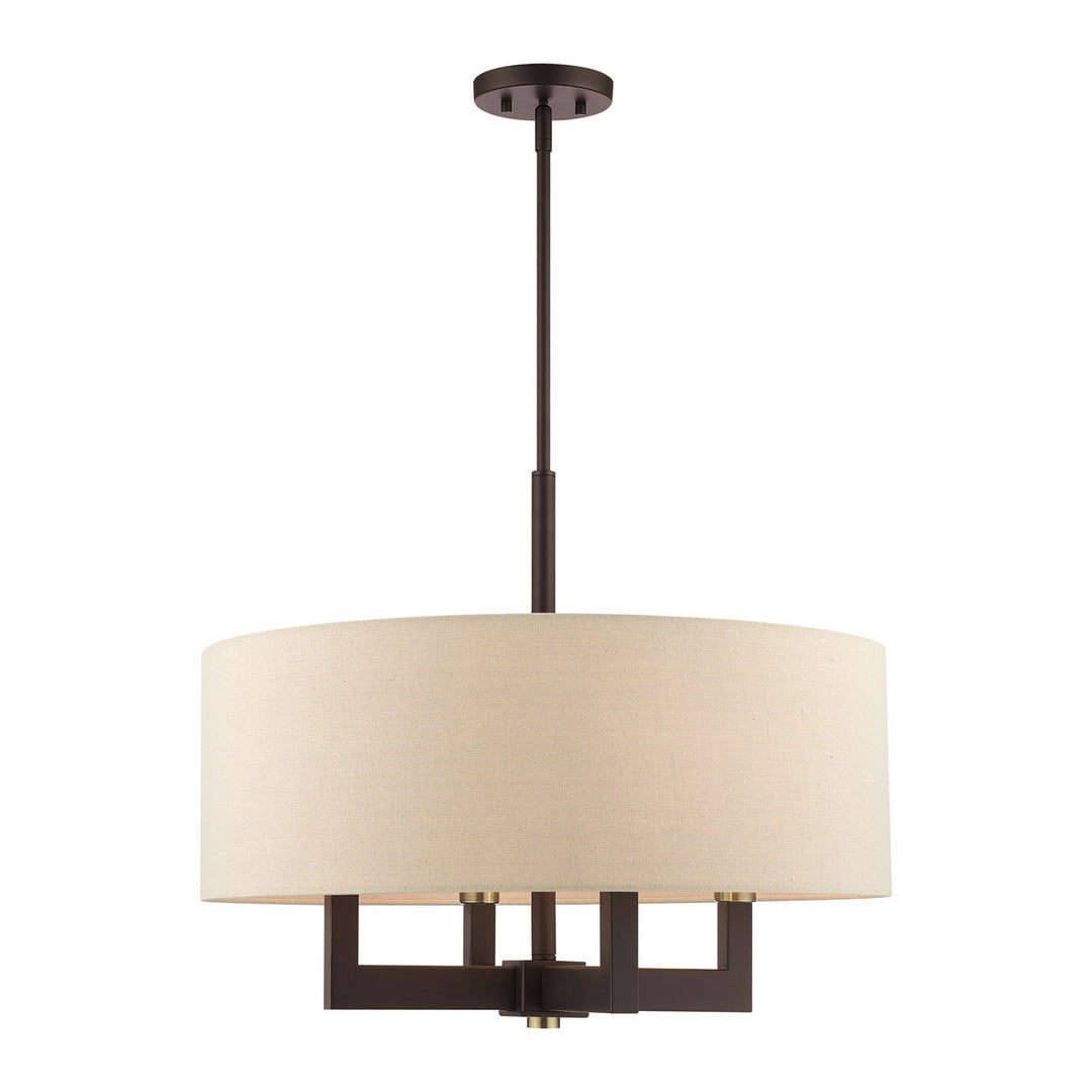Livex Cresthaven 46166-07 Chandelier Light - Bronze with Antique Brass