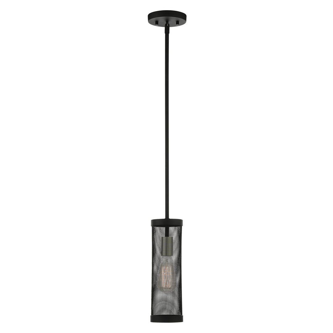 Livex Industro 46211-04 Pendant Light - Black w/ Brushed Nickels