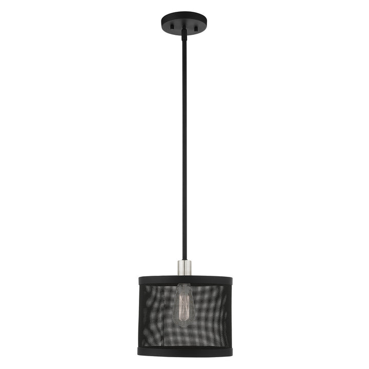 Livex Industro 46212-04 Pendant Light - Black w/ Brushed Nickels