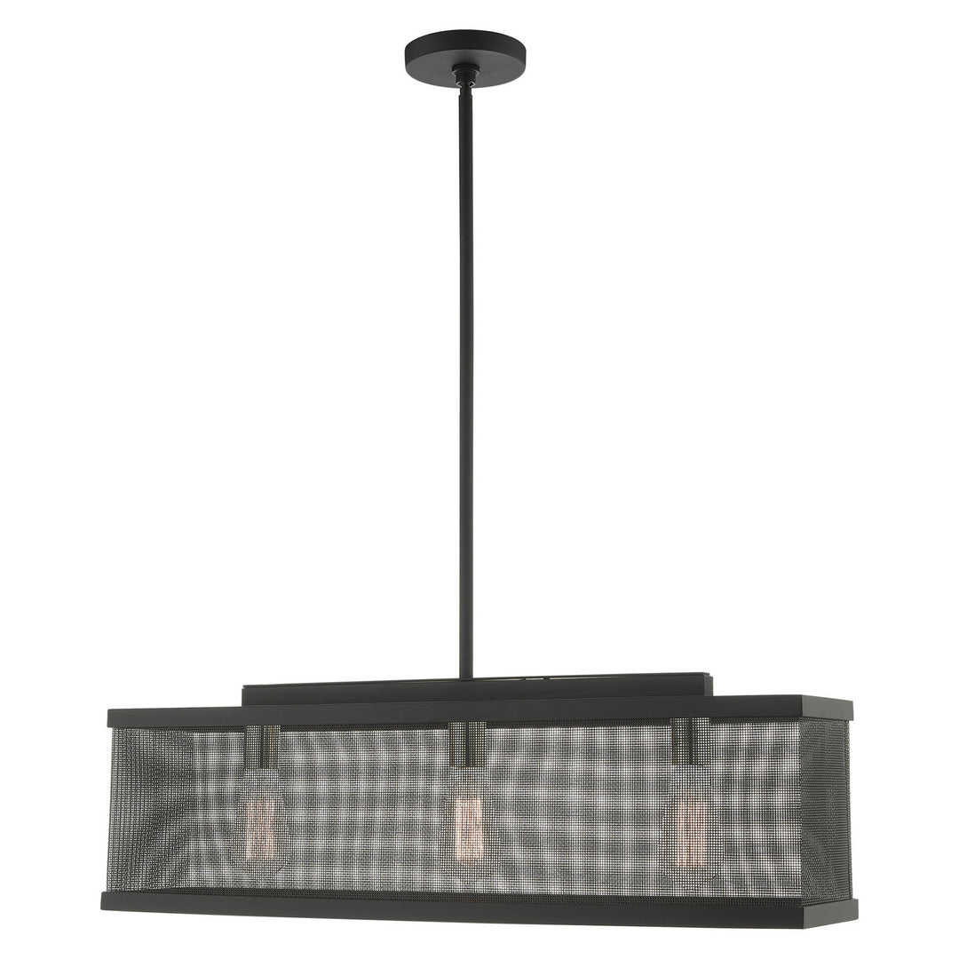 Livex Industro 46213-04 Pendant Light - Black w/ Brushed Nickels