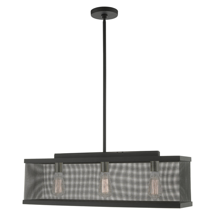 Livex Industro 46213-04 Pendant Light - Black w/ Brushed Nickels