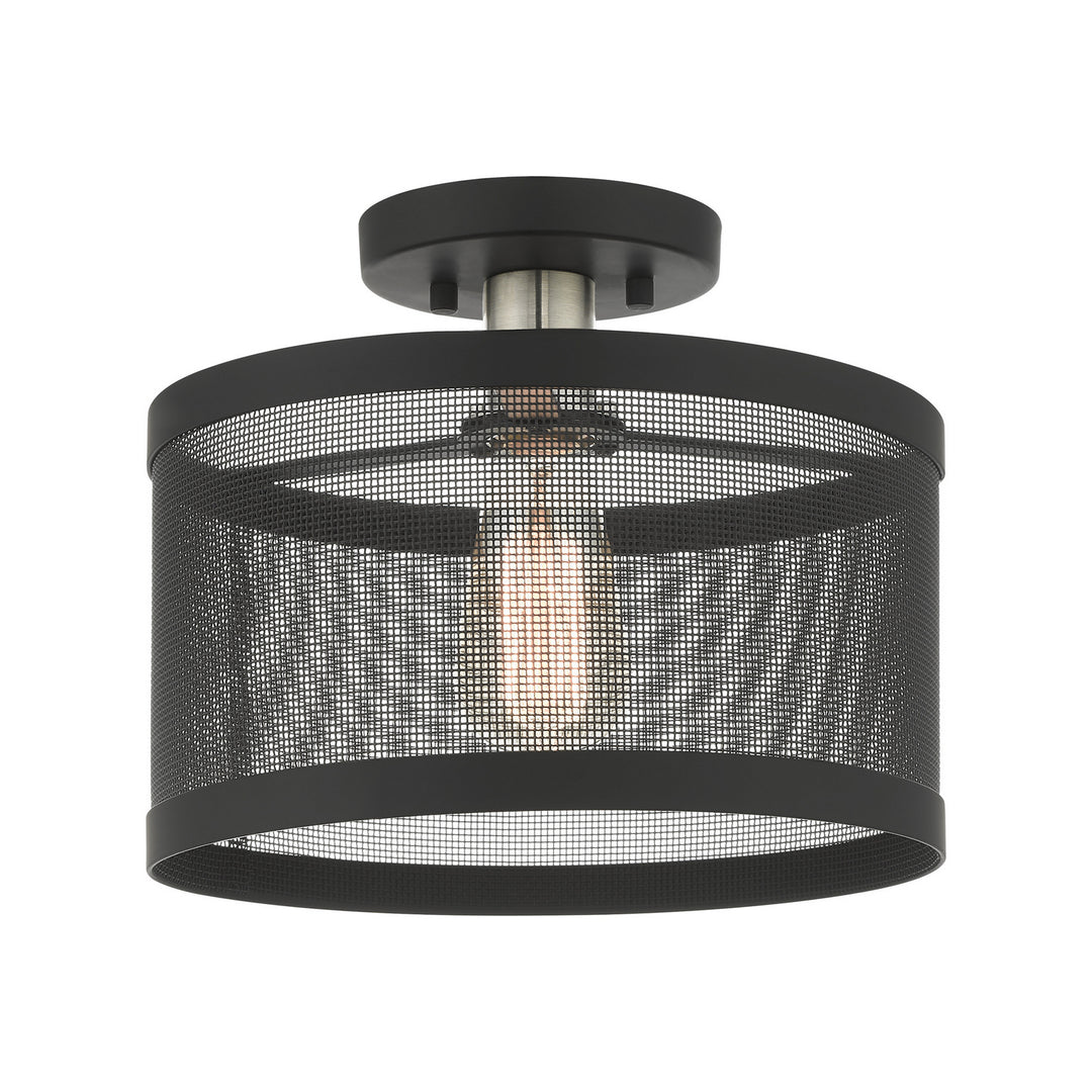 Livex Industro 46216-04 Ceiling Light - Black w/ Brushed Nickels