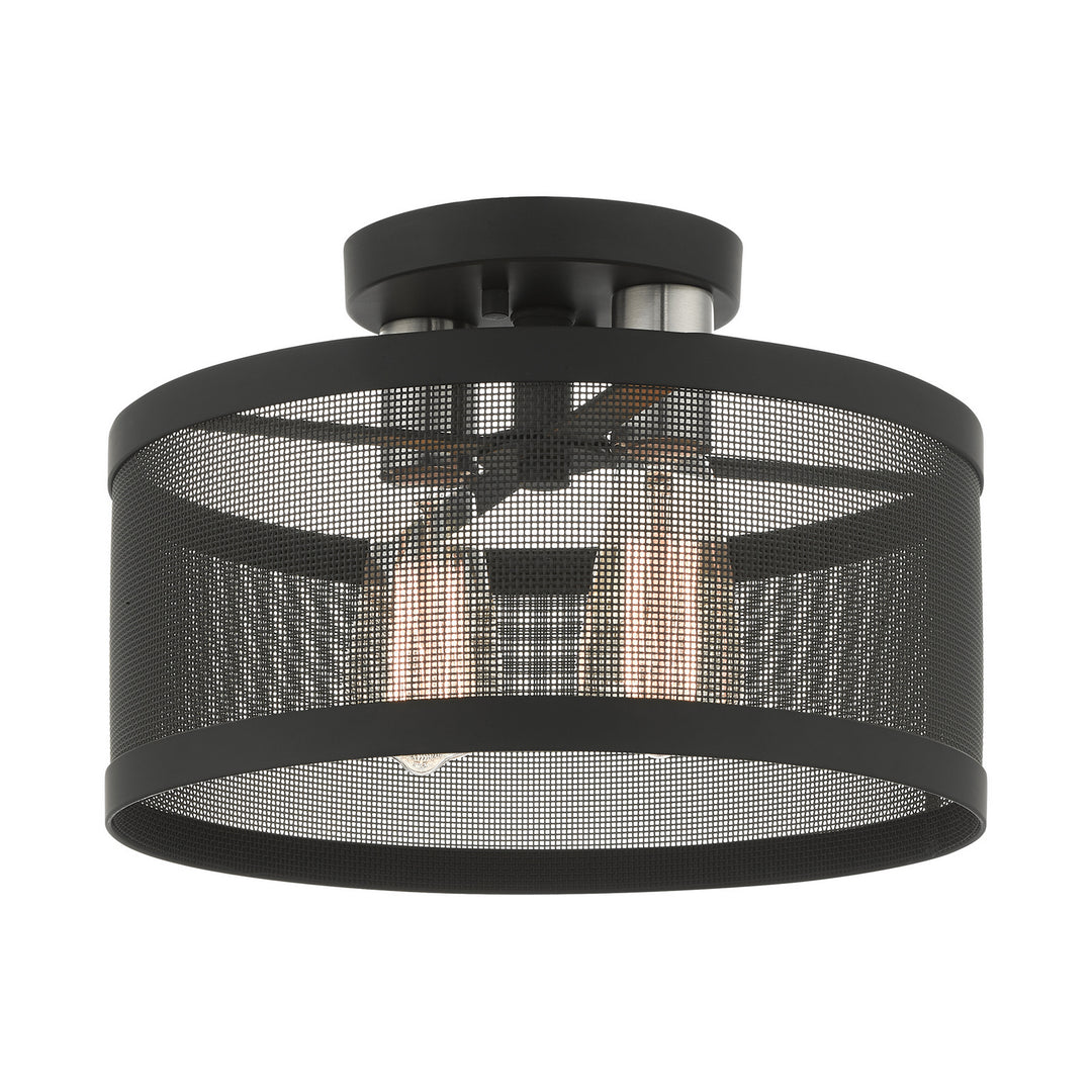 Livex Industro 46217-04 Ceiling Light - Black w/ Brushed Nickels