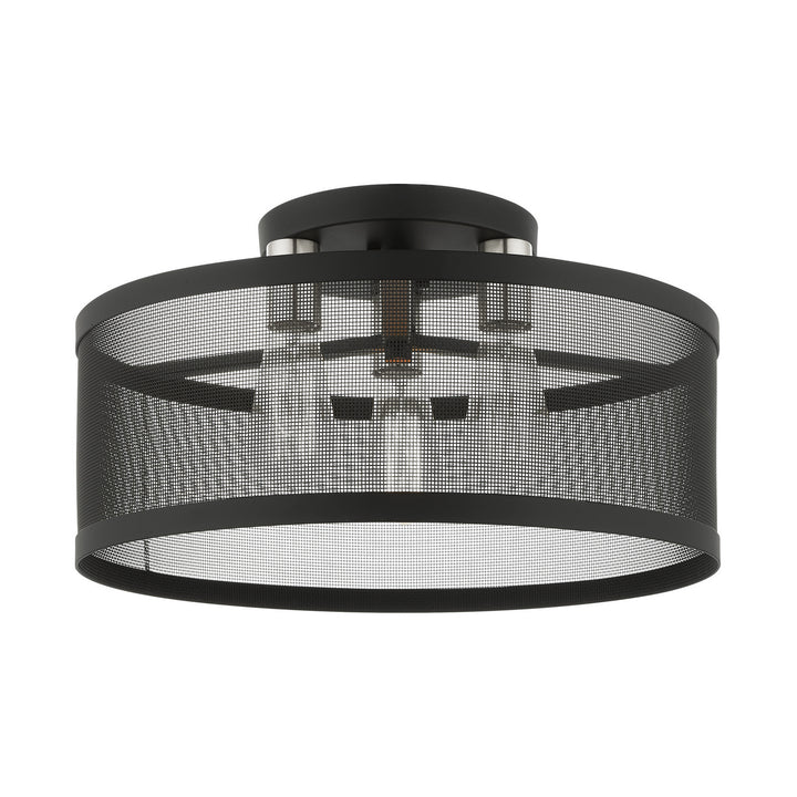 Livex Industro 46219-04 Ceiling Light - Black w/ Brushed Nickels