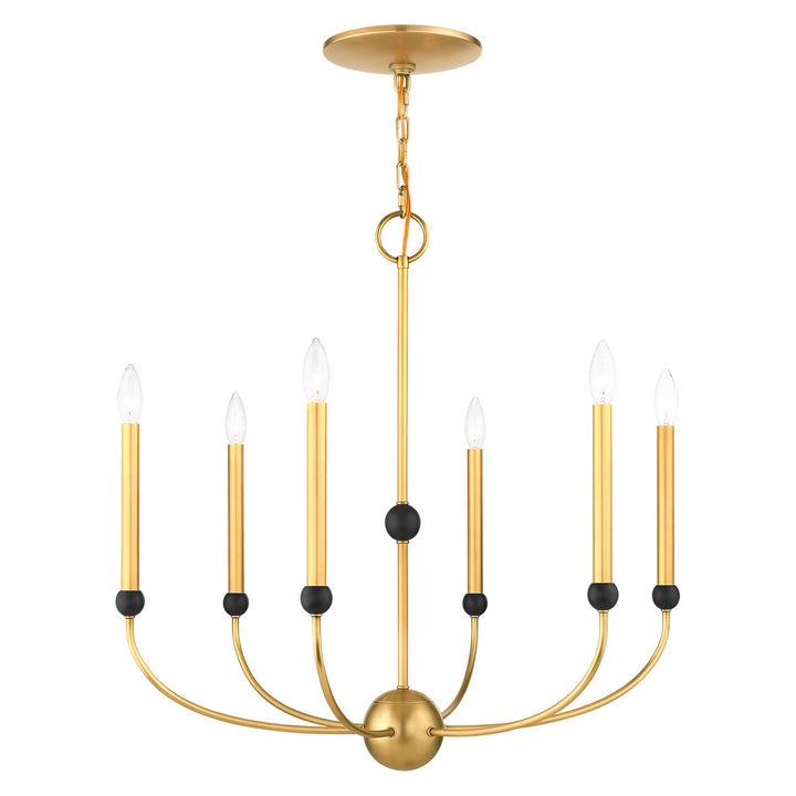 Livex Cortlandt 46316-08 Chandelier Light - Natural Brass w/ Bronzes