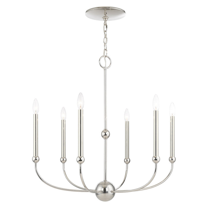 Livex Cortlandt 46316-35 Chandelier Light - Polished Nickel