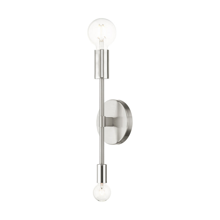 Livex Blairwood 46438-91 Wall Sconce Light - Brushed Nickel w/ Polished Nickels