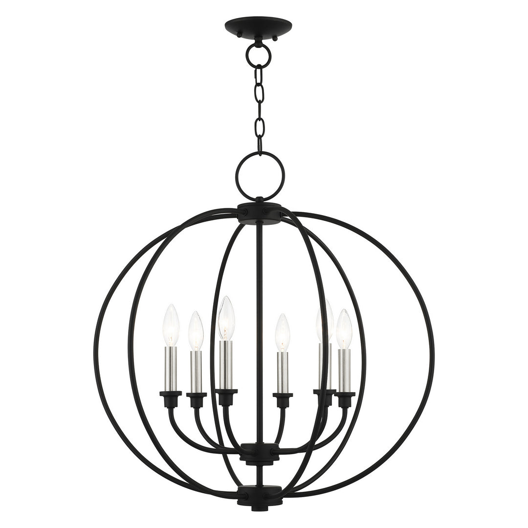 Livex Milania 4666-04 Chandelier Light - Black w/ Brushed Nickels
