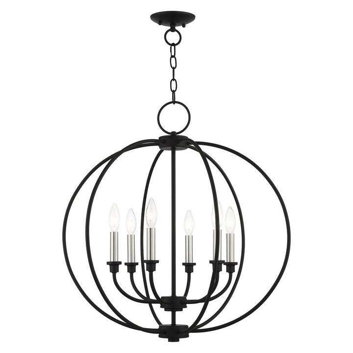 Livex Milania 4666-04 Chandelier Light - Black w/ Brushed Nickels