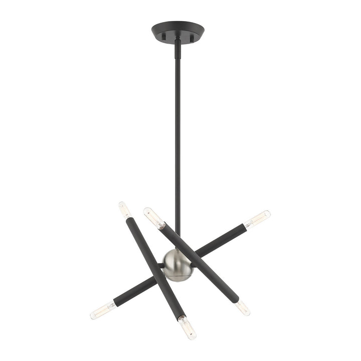Livex Soho 46773-76 Chandelier Light - Scandinavian Gray w/ Brushed Nickels