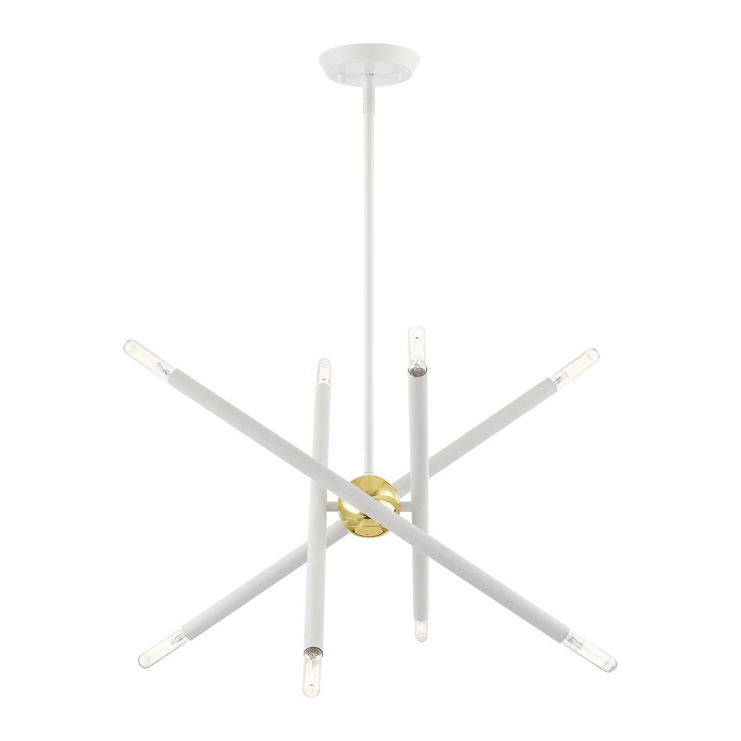 Livex Soho 46774-03 Chandelier Light - White w/ Polished Brasss