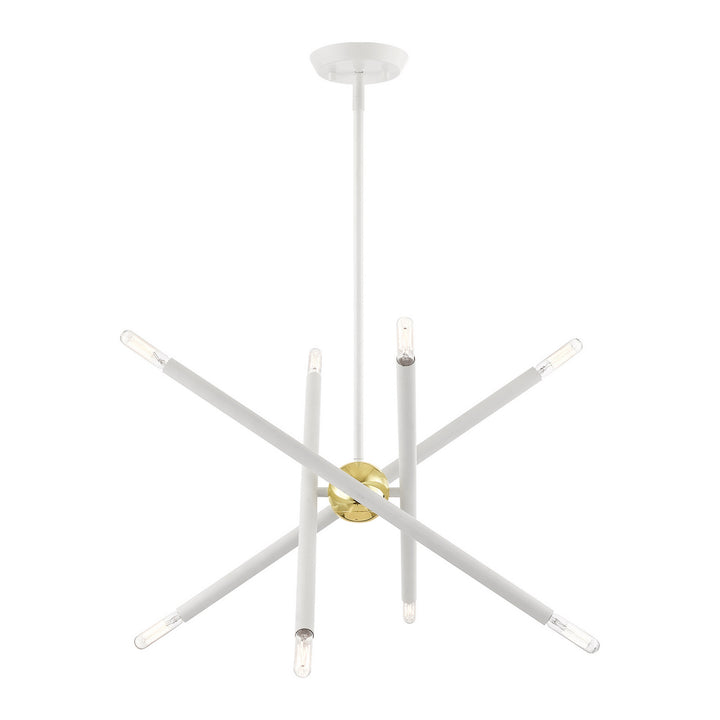 Livex Soho 46774-03 Chandelier Light - White w/ Polished Brasss