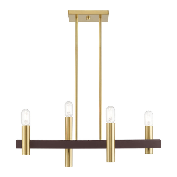 Livex Helsinki 46864-12 Pendant Light - Satin Brass w/ Bronzes