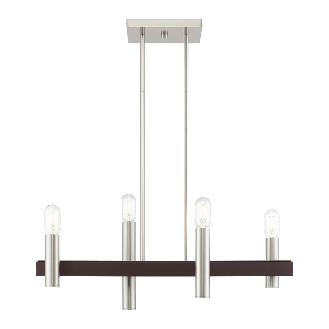 Livex Helsinki 46864-91 Pendant Light - Brushed Nickel w/ Bronzes