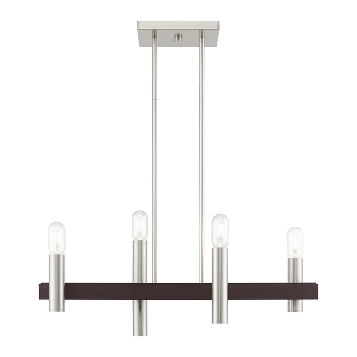 Livex Helsinki 46864-91 Pendant Light - Brushed Nickel w/ Bronzes