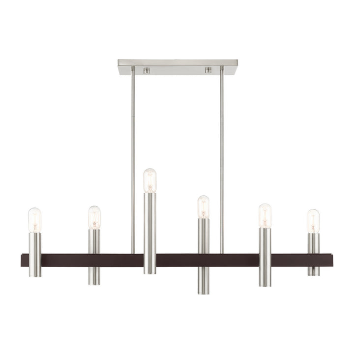 Livex Helsinki 46866-91 Pendant Light - Brushed Nickel w/ Bronzes