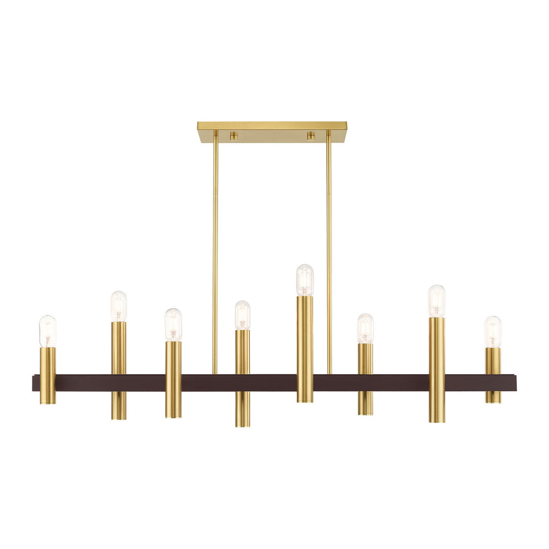 Livex Helsinki 46868-12 Pendant Light - Satin Brass w/ Bronzes