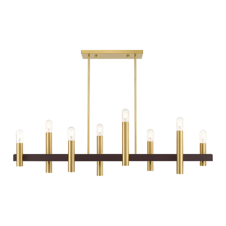 Livex Helsinki 46868-12 Pendant Light - Satin Brass w/ Bronzes
