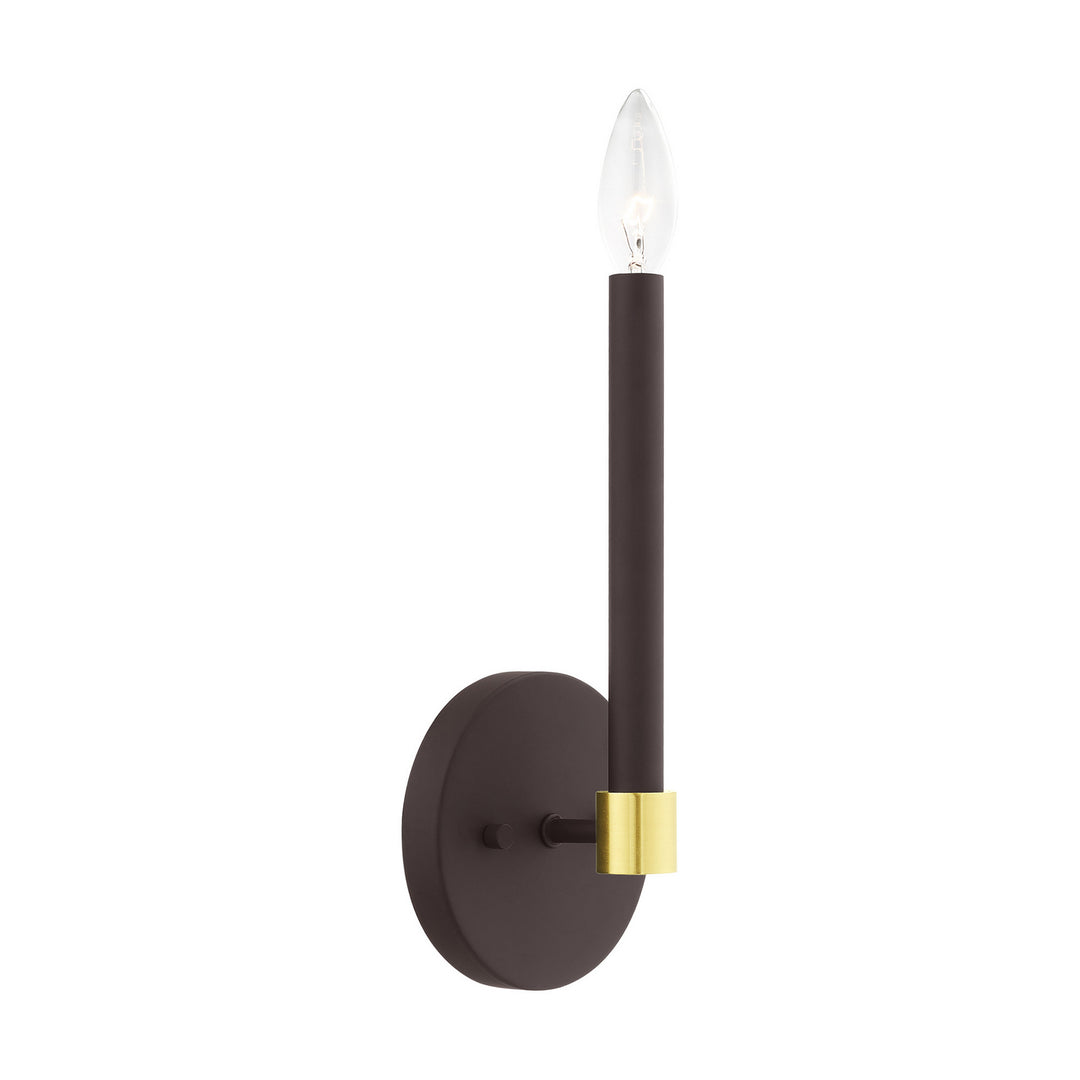 Livex Karlstad 46881-07 Wall Sconce Light - Bronze w/ Satin Brasss