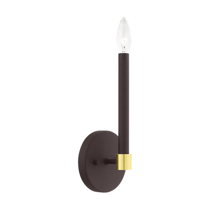 Livex Karlstad 46881-07 Wall Sconce Light - Bronze w/ Satin Brasss