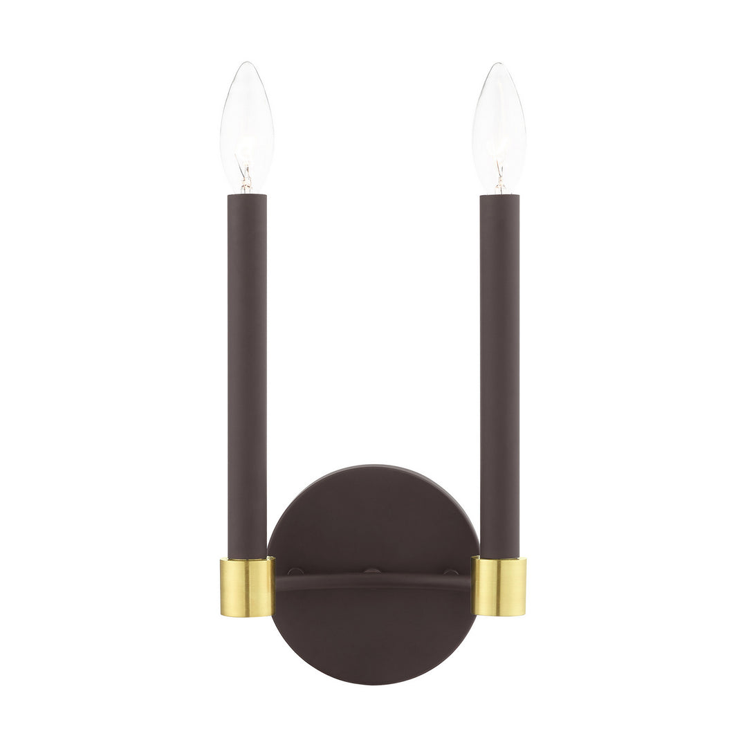 Livex Karlstad 46882-07 Wall Sconce Light - Bronze w/ Satin Brasss