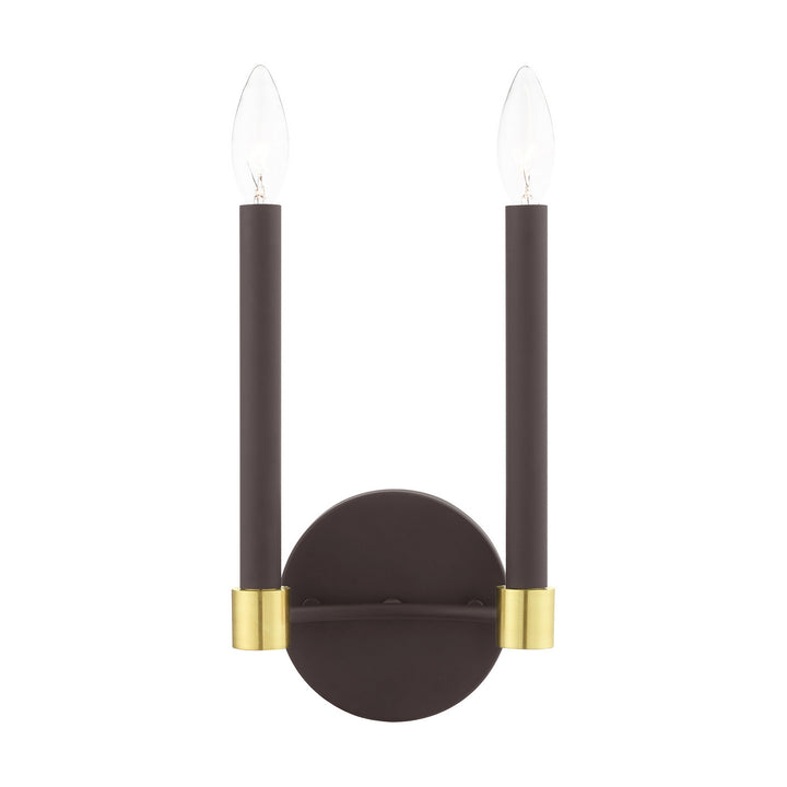 Livex Karlstad 46882-07 Wall Sconce Light - Bronze w/ Satin Brasss