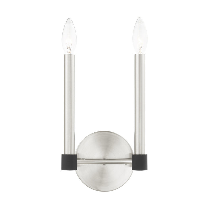 Livex Karlstad 46882-91 Wall Sconce Light - Brushed Nickel w/ Blacks