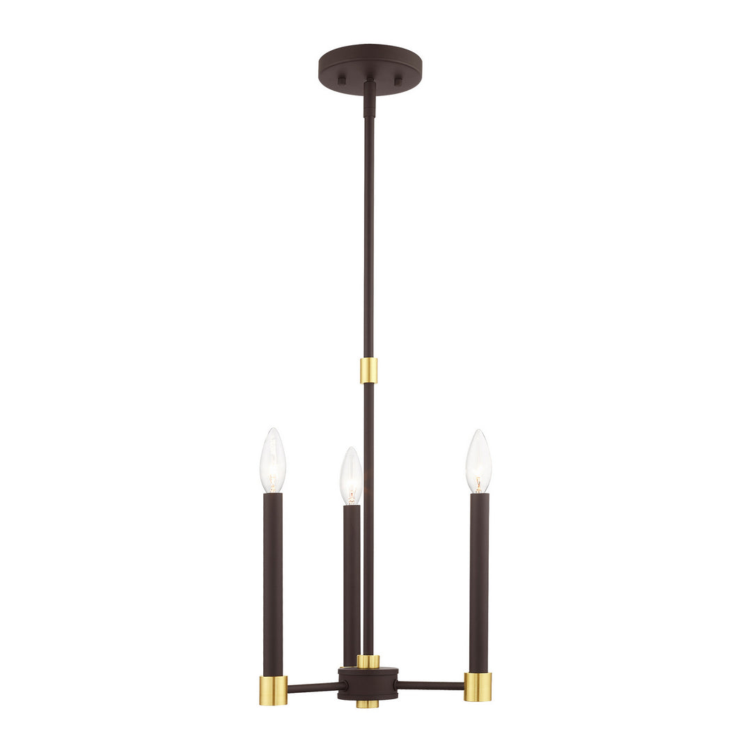 Livex Karlstad 46883-07 Chandelier Light - Bronze w/ Satin Brasss