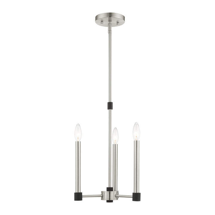 Livex Karlstad 46883-91 Chandelier Light - Brushed Nickel w/ Blacks