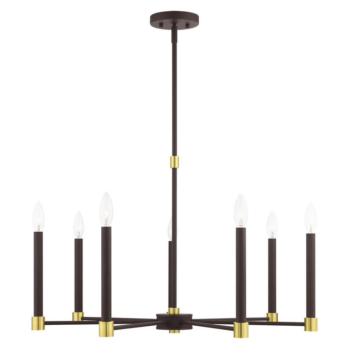 Livex Karlstad 46887-07 Chandelier Light - Bronze w/ Satin Brasss