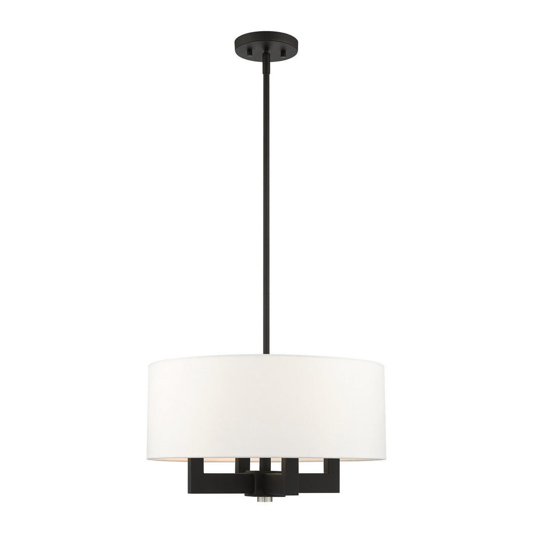 Livex Cresthaven 48784-04 Chandelier Light - Black w/ Brushed Nickels