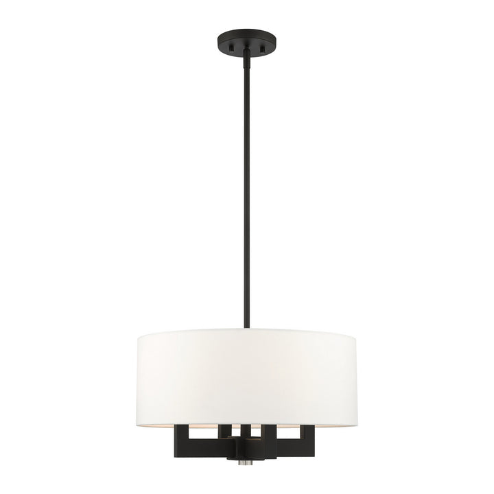 Livex Cresthaven 48784-04 Chandelier Light - Black w/ Brushed Nickels