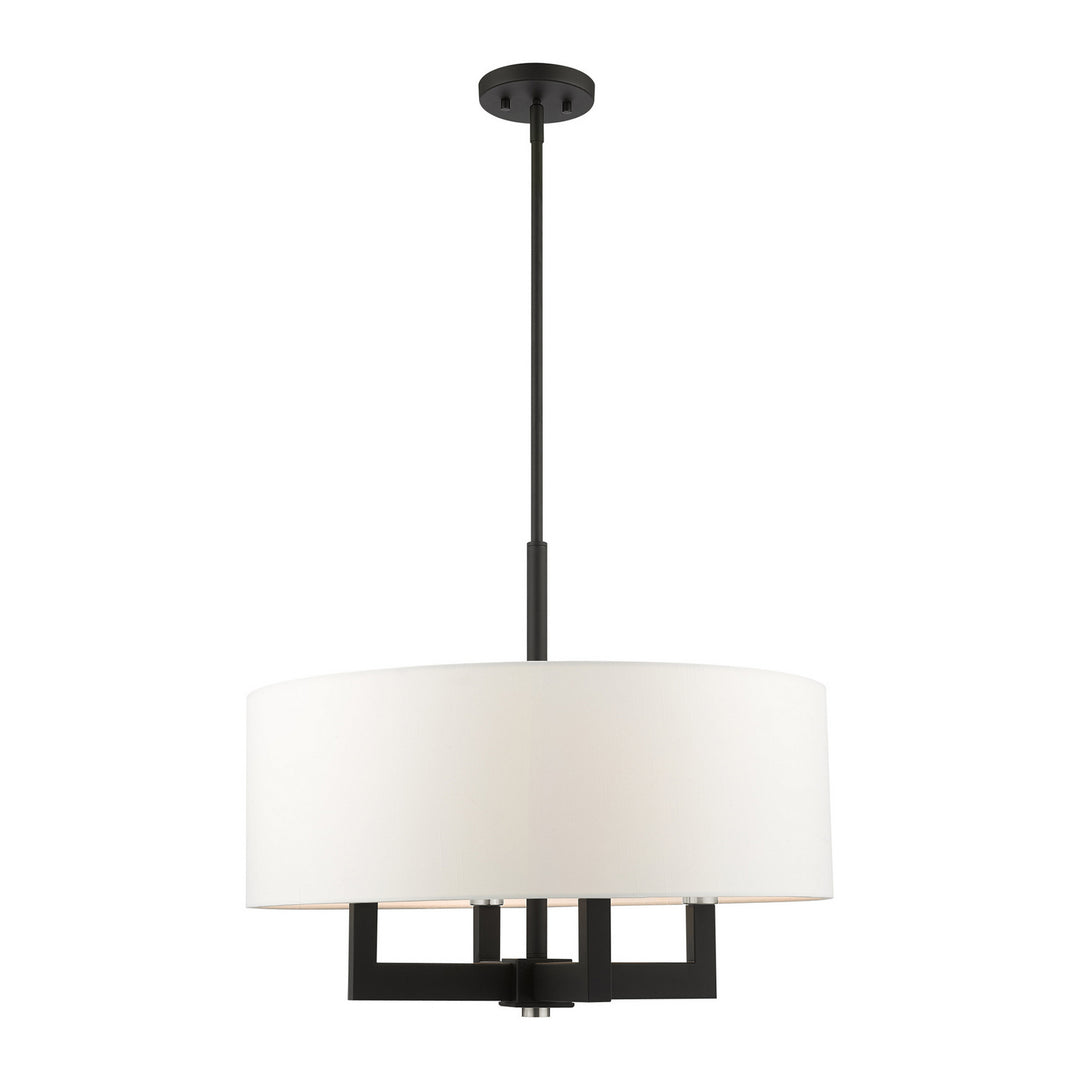 Livex Cresthaven 48786-04 Chandelier Light - Black w/ Brushed Nickels