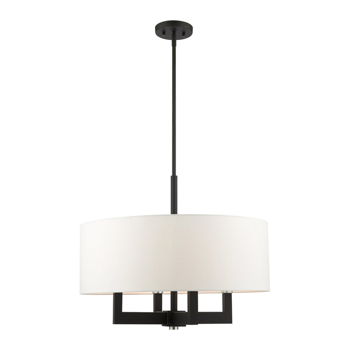 Livex Cresthaven 48786-04 Chandelier Light - Black w/ Brushed Nickels