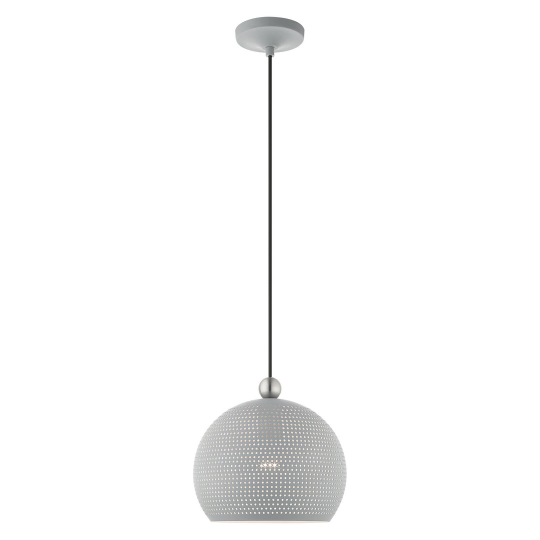Livex Dublin 49100-80 Pendant Light - Nordic Gray w/ Brushed Nickels