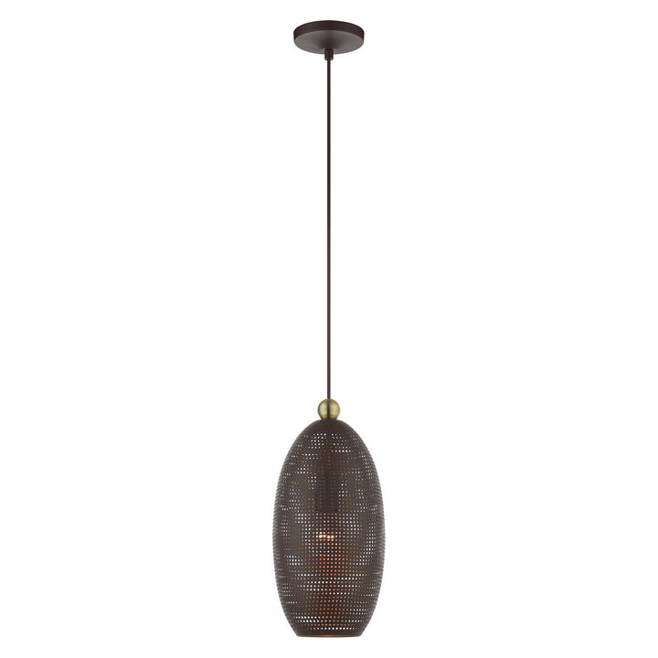 Livex Dublin 49101-07 Pendant Light - Bronze w/ Antique Brasss