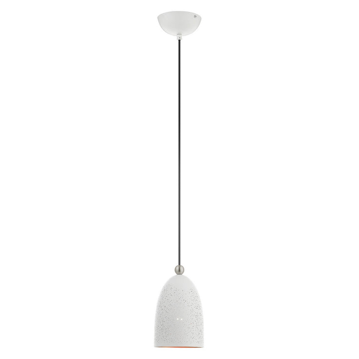 Livex Arlington 49107-03 Pendant Light - White w/ Brushed Nickels