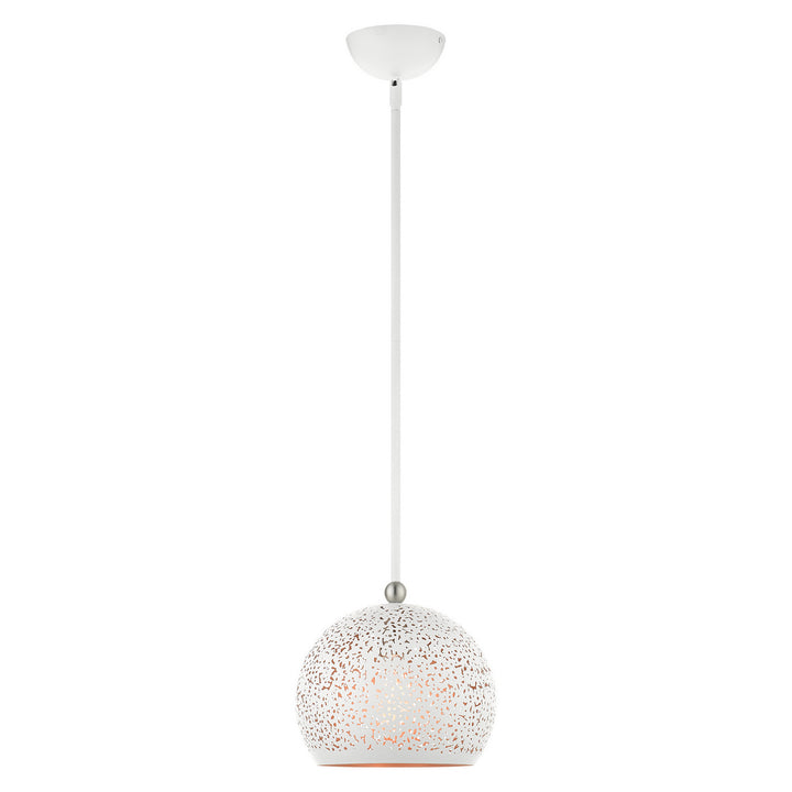 Livex Charlton 49181-03 Pendant Light - White w/ Brushed Nickels