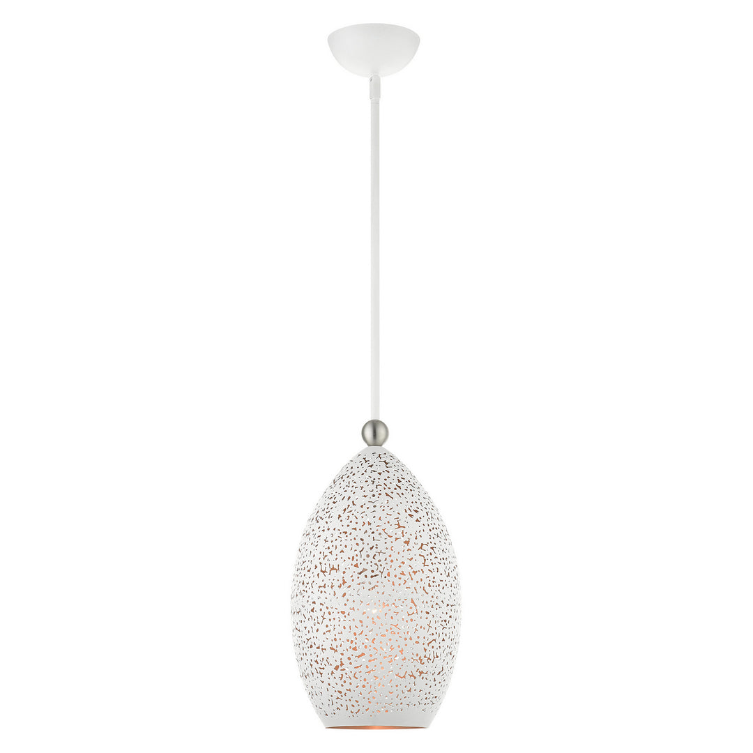 Livex Charlton 49182-03 Pendant Light - White w/ Brushed Nickels