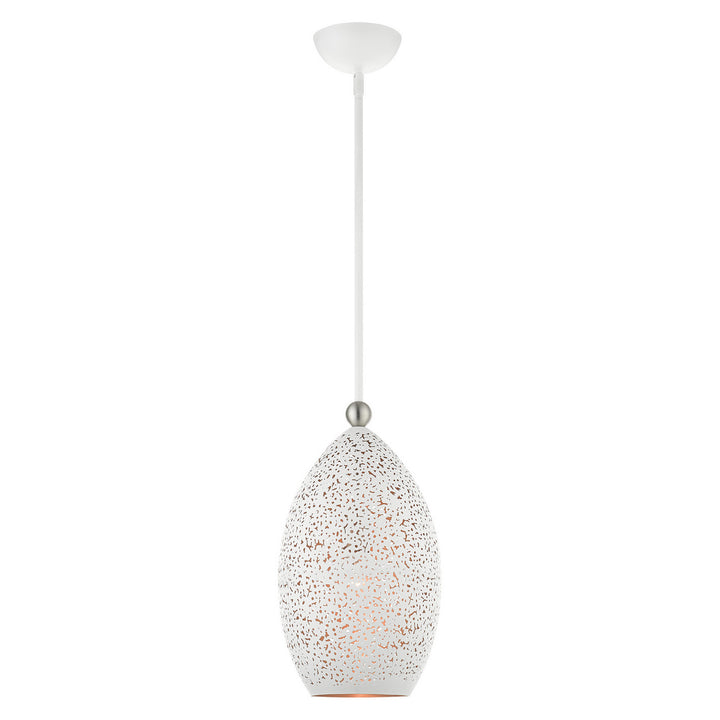 Livex Charlton 49182-03 Pendant Light - White w/ Brushed Nickels