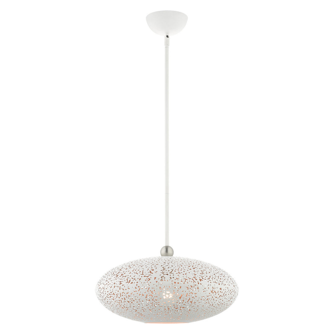 Livex Charlton 49184-03 Pendant Light - White w/ Brushed Nickels
