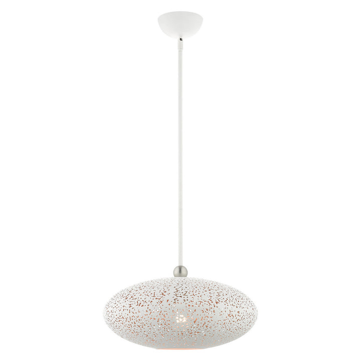 Livex Charlton 49184-03 Pendant Light - White w/ Brushed Nickels