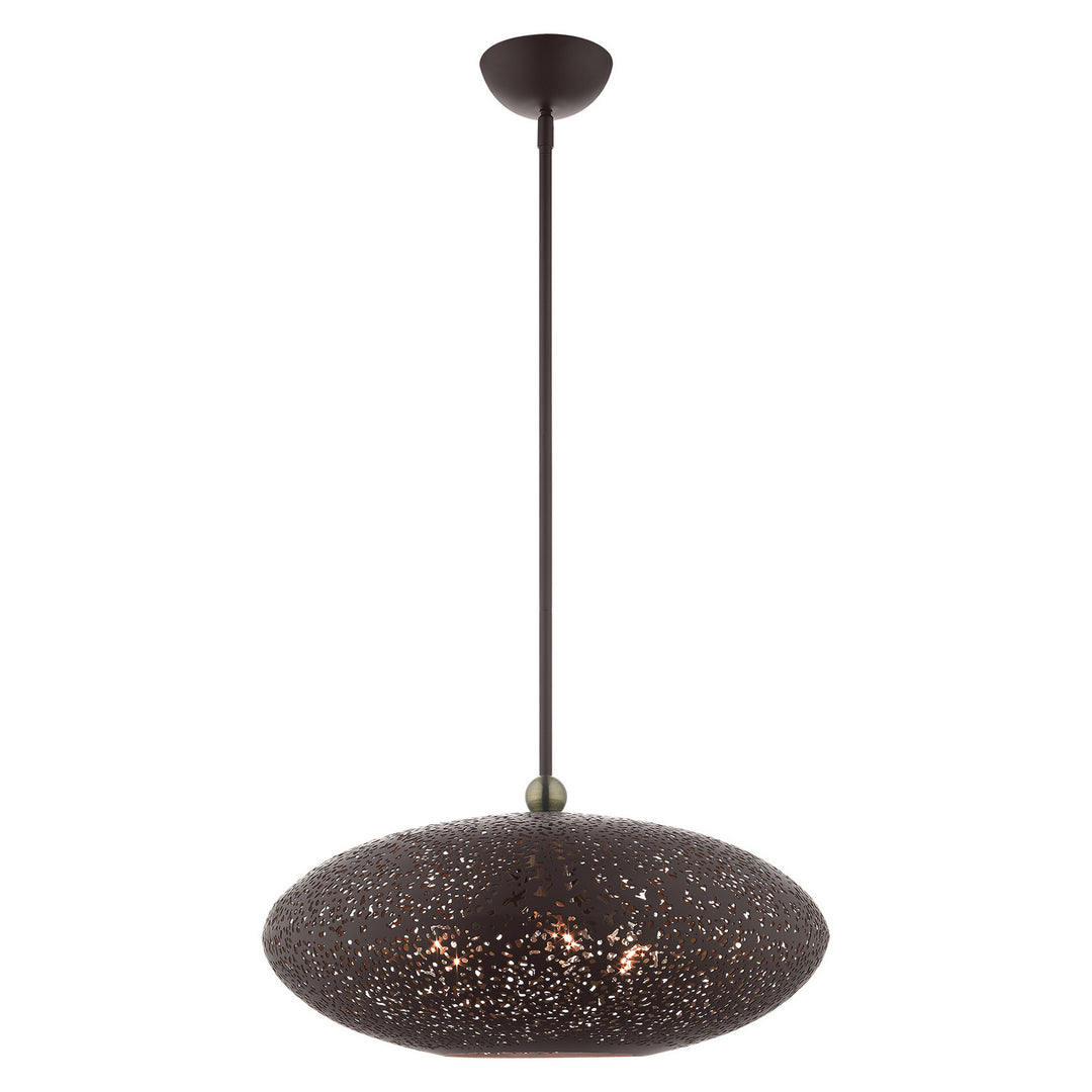 Livex Charlton 49185-07 Pendant Light - Bronze w/ Antique Brasss